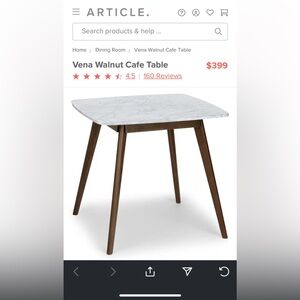 ARTICLE Vena Walnut Cafe Table